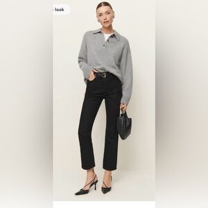 Reformation Jeans Cynthia High Rise Straight Cropped Jeans